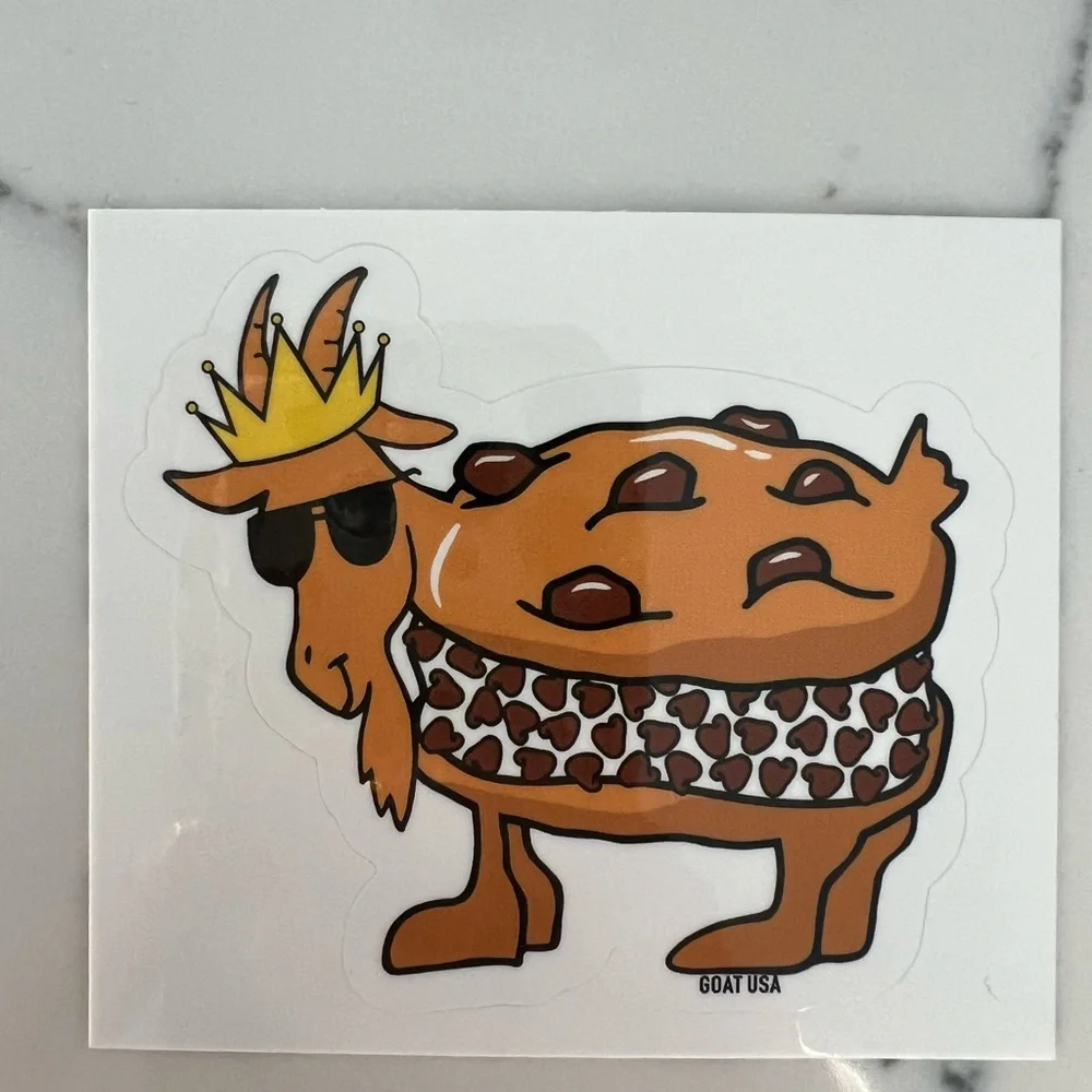 Goat USA Crowned Goat Sticker - Brown & Yellow